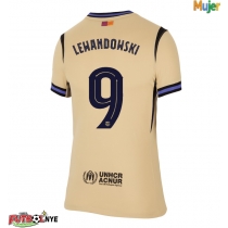 Camiseta Barcelona Robert Lewandowski #9 Visitante Equipación para mujer 2025-26 manga corta